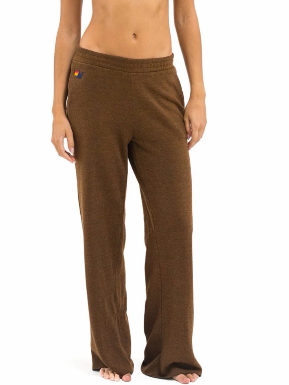 Aviator Nation WIDE LEG POCKET SWEATPANTS - CHOCOLATE size M